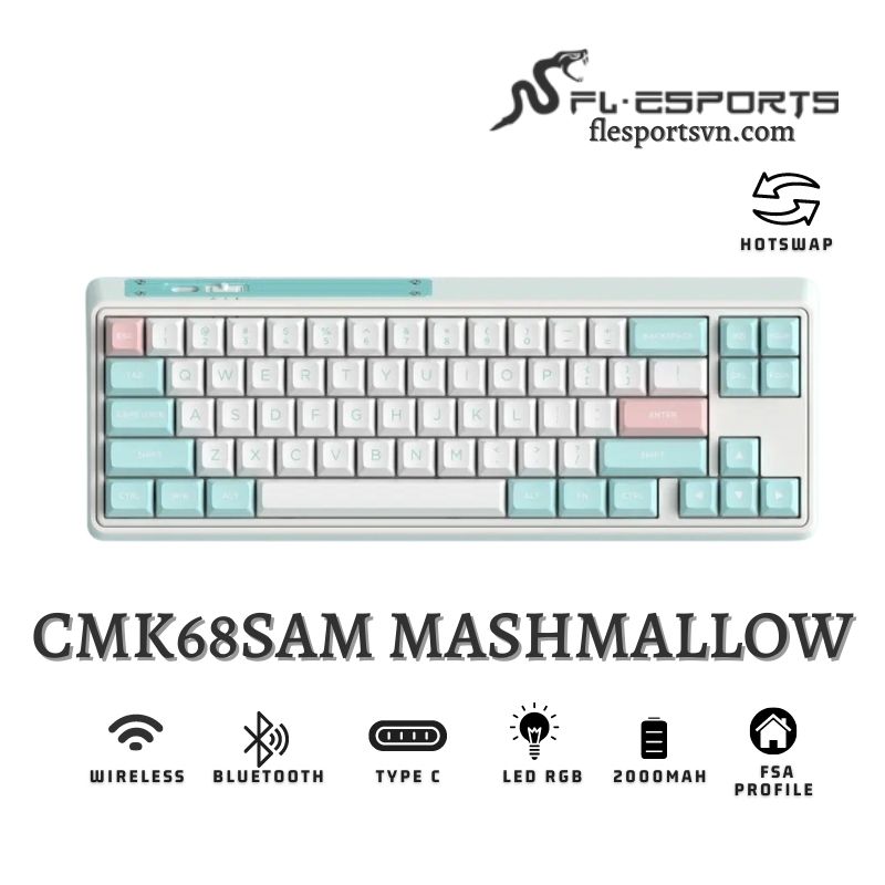 Bàn phím cơ FL-Esports CMK68 SAM Marshmallow 1