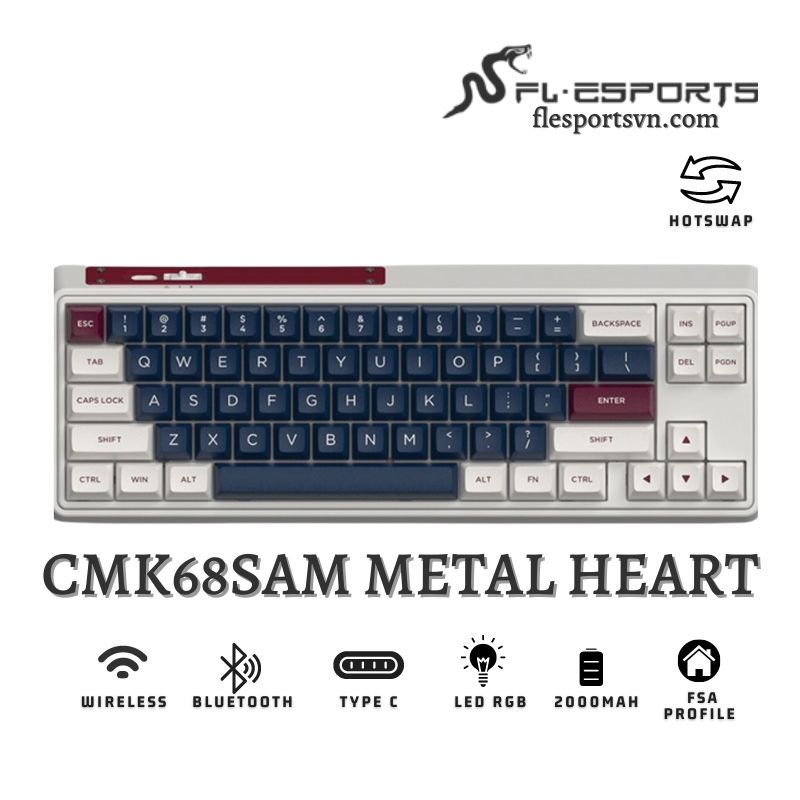 Bàn phím cơ FL-Esports CMK68 SAM Metal Heart 1