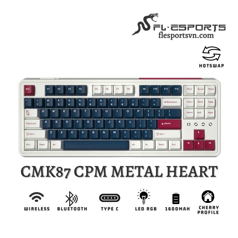 Bàn phím cơ FL-Esports CMK87 CPM Metal Heart 1
