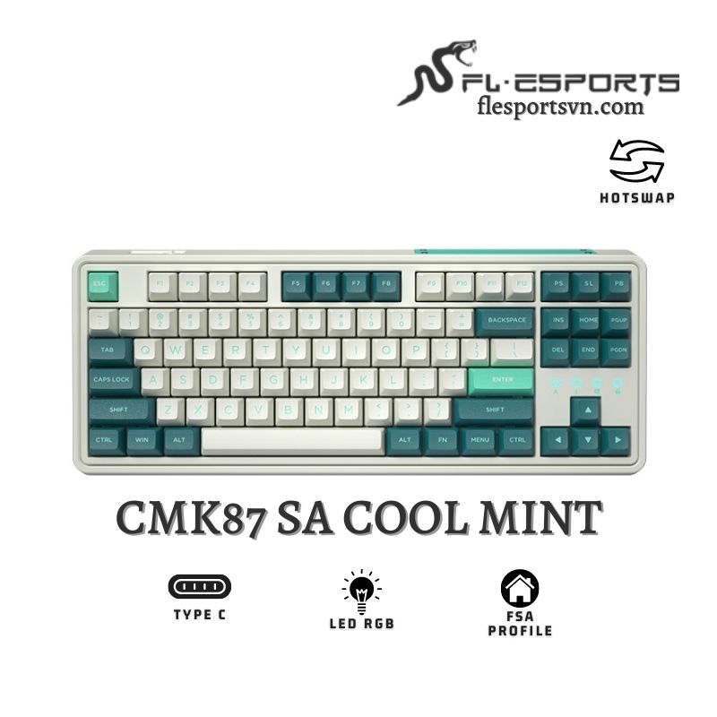 Bàn phím cơ FL-Esports CMK87 SA Cool Mint 1