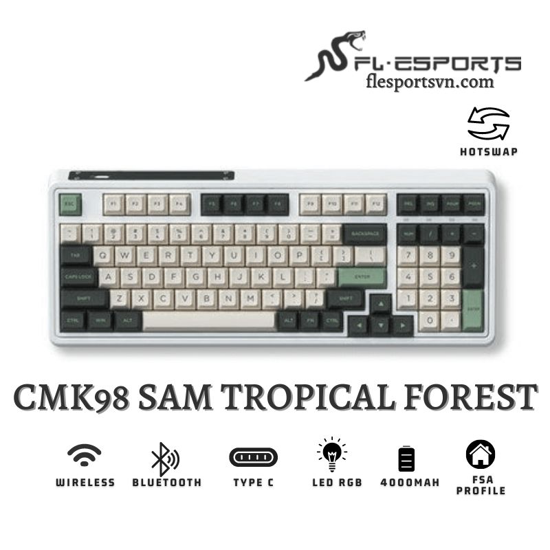 Bàn phím cơ FL-Esports CMK98 SAM Tropical Forest 1