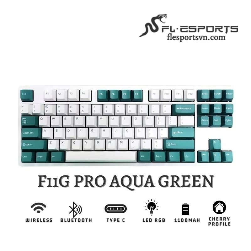 Bàn phím cơ FL-Esports F11G Pro Aqua Green 1