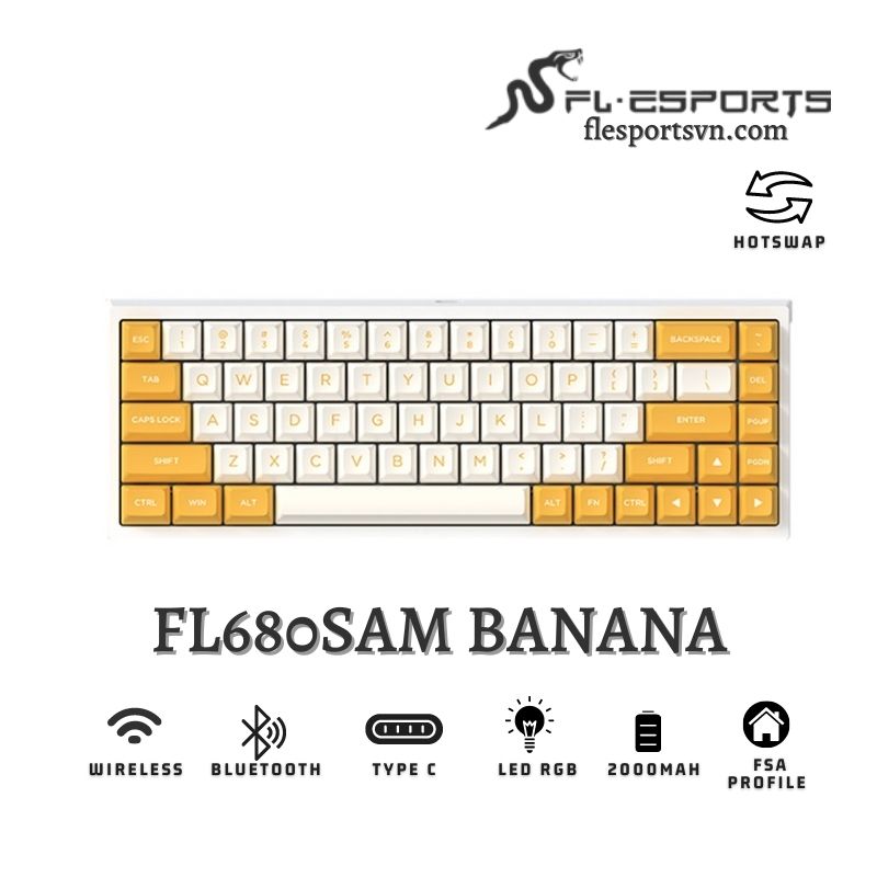 Bàn phím cơ FL-Esports FL680 SAM Banana 1