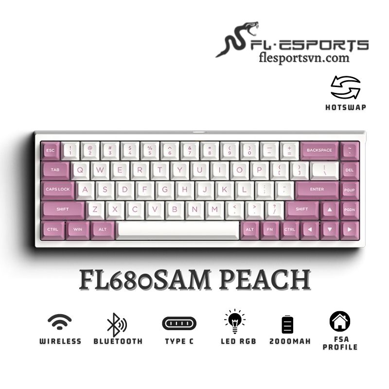 Bàn phím cơ FL-Esports FL680 SAM Peach 1