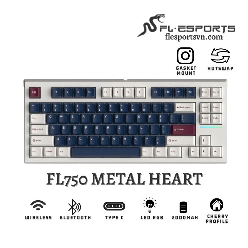 Bàn phím cơ FL-Esports FL750 CPM Metal Heart 1