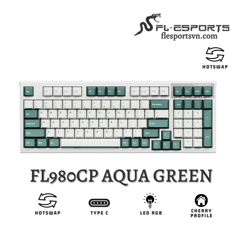 Bàn phím cơ FL-Esports FL980 CP Aqua Green 1