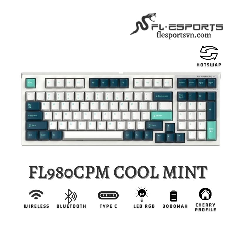 Bàn phím cơ FL-Esports FL980 CPM Cool Mint 1