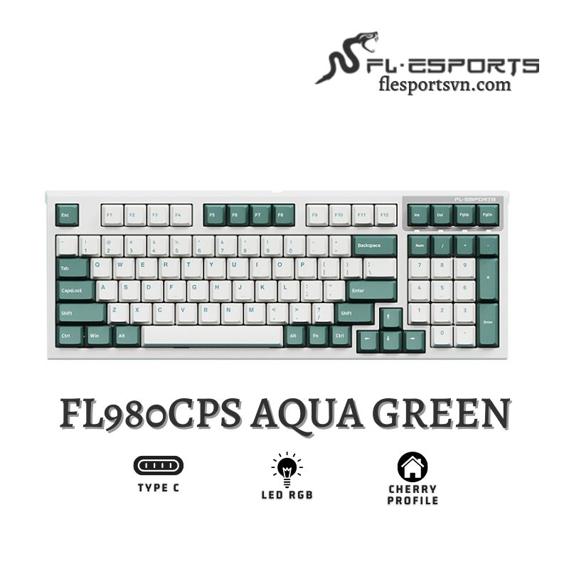 Bàn phím cơ FL-Esports FL980 CPS Aqua Green 1