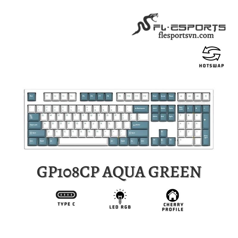 Bàn phím cơ FL-Esports GP108CP Aqua Green 1