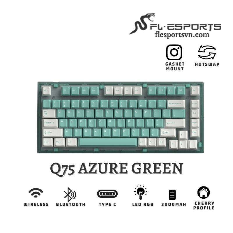 Bàn phím cơ FL-Esports Q75 Azure Green 1