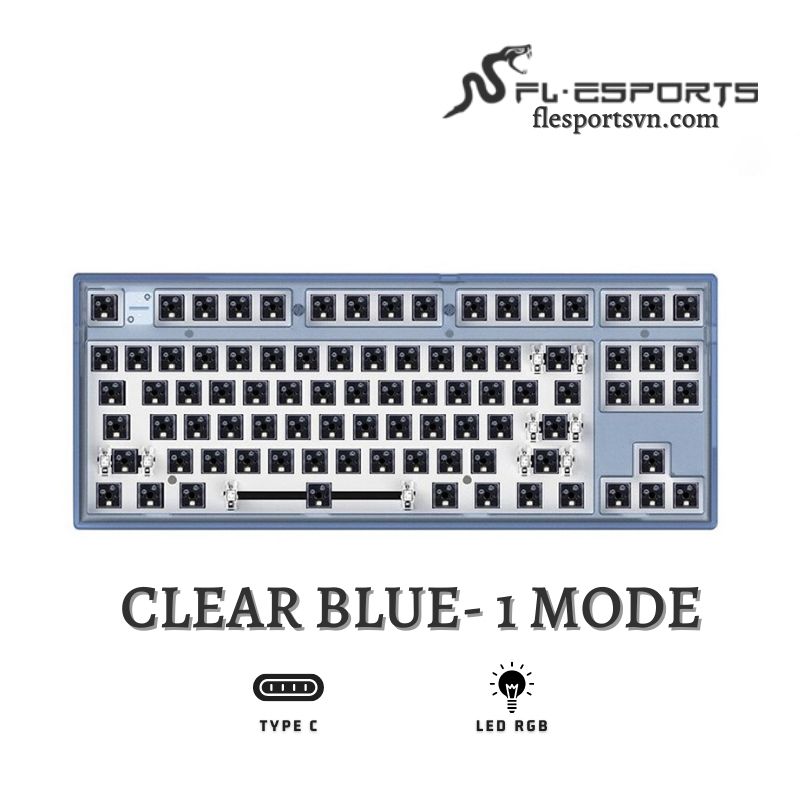 Kit bàn phím cơ FL-Esports MK870 Clear Blue 1