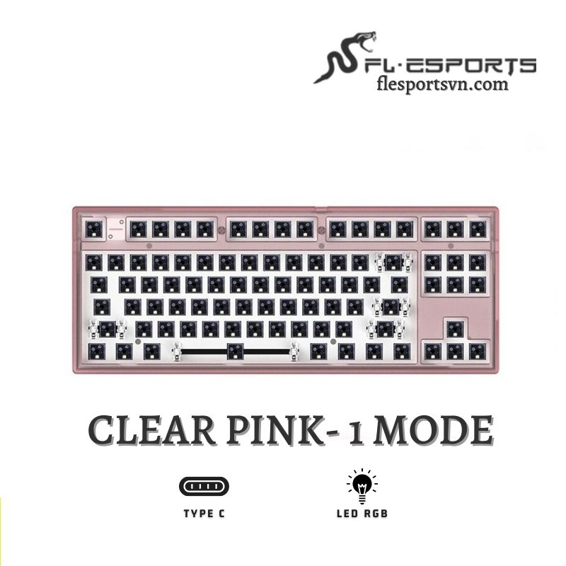 Kit bàn phím cơ FL-Esports MK870 Clear Pink 1