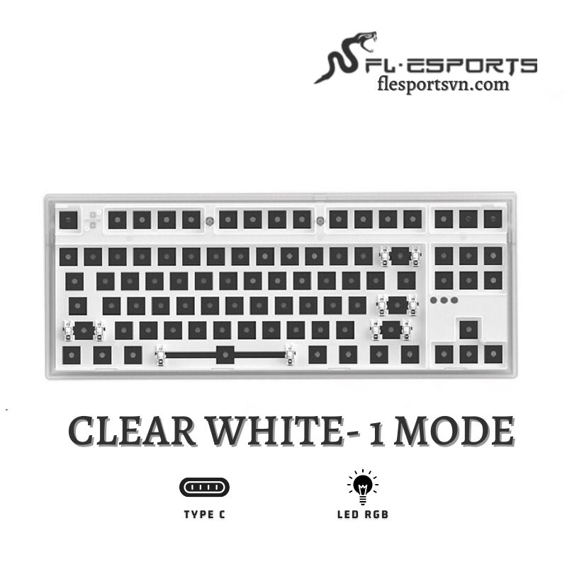 Kit bàn phím cơ FL-Esports MK870 Clear White 1