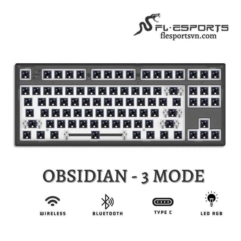 Kit bàn phím cơ FL-Esports MK870 Obsidian 3 Mode 1
