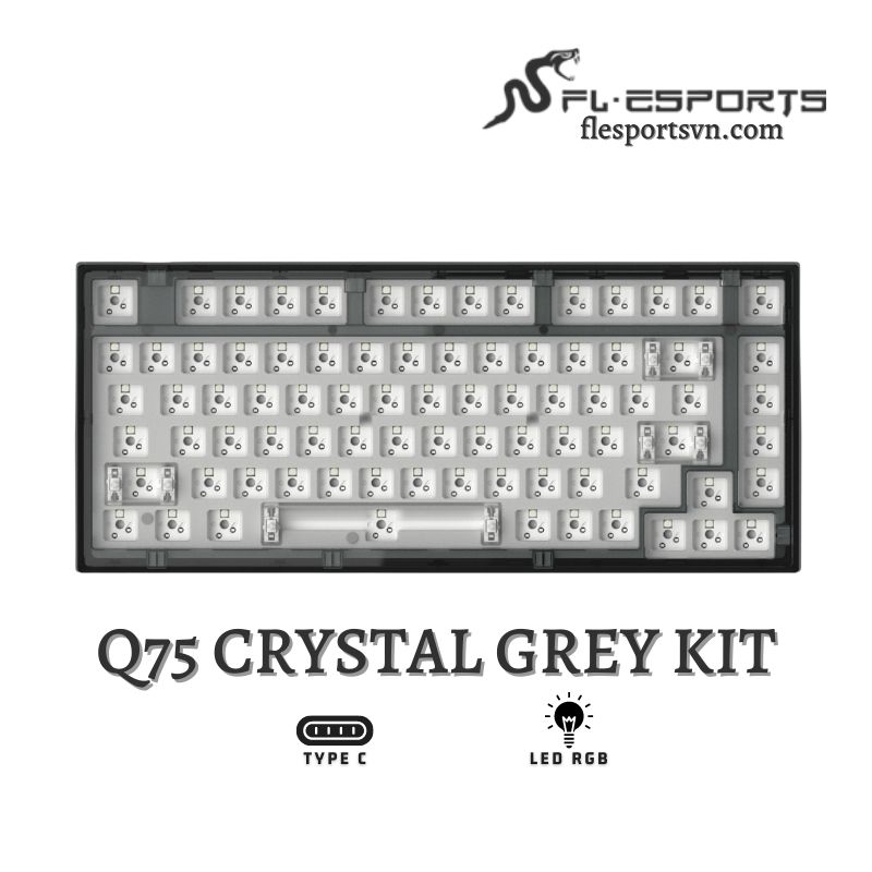 Kit bàn phím cơ FL-Esports Q75 Crystal Grey 1