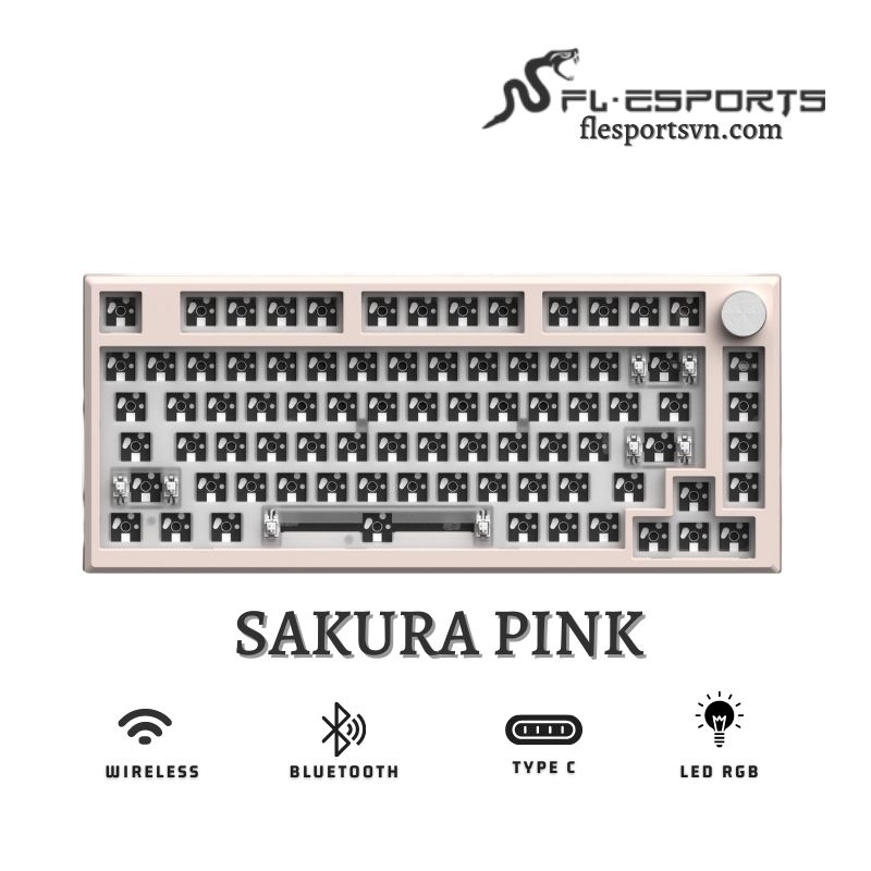 Kit bàn phím cơ FL-Esports MK750 Sakura Pink 1