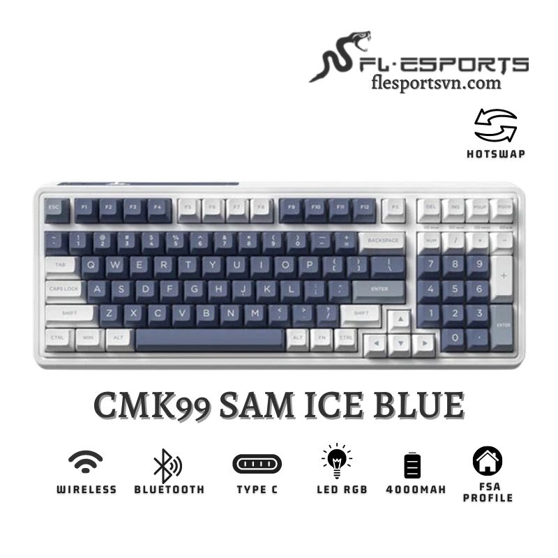 Bàn phím cơ FL-Esports CMK99 SAM Ice Blue 1