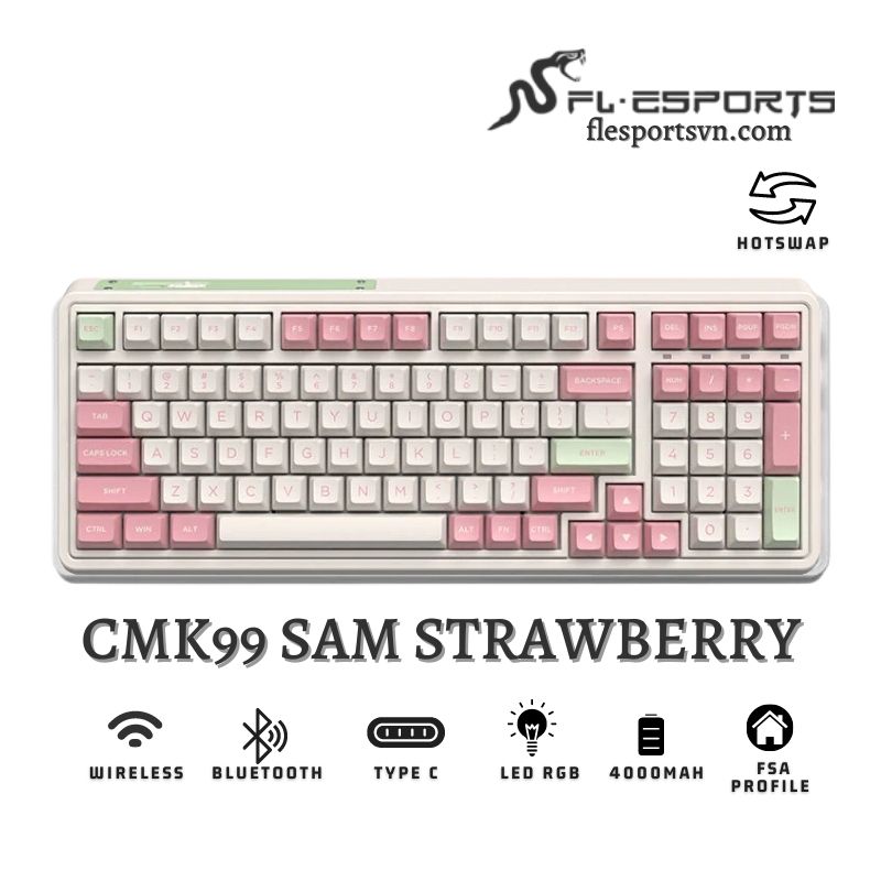 Bàn phím cơ FL-Esports CMK99 SAM Strawberry 1
