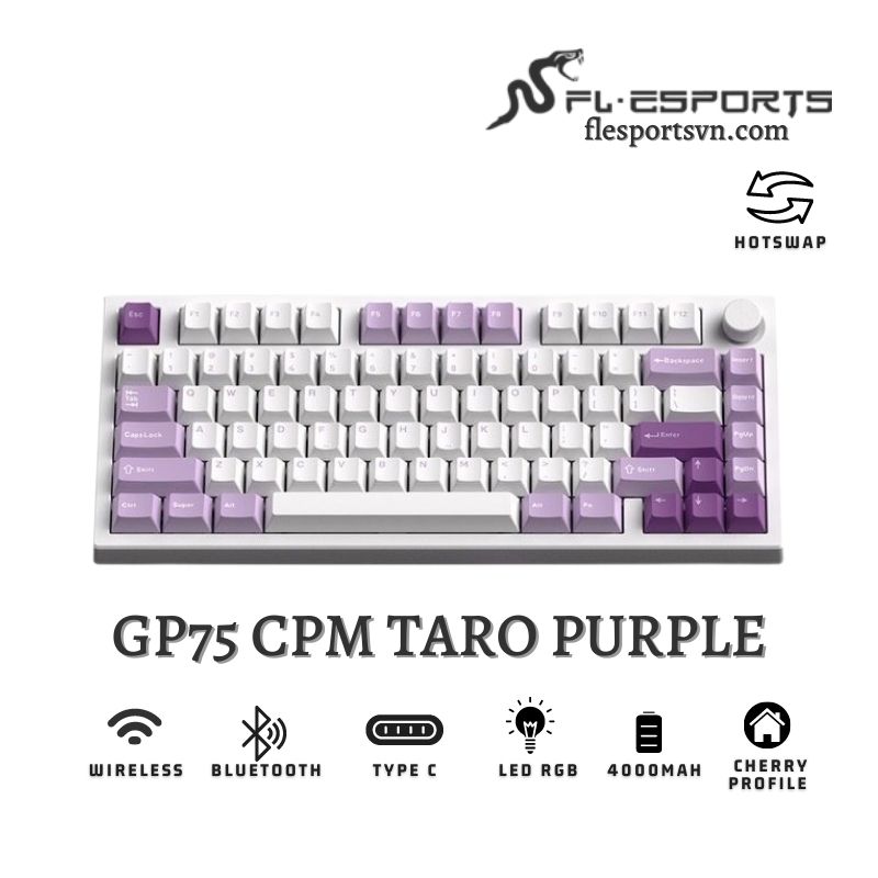 Bàn phím cơ FL-Esports GP75 CPM Taro Purple 1