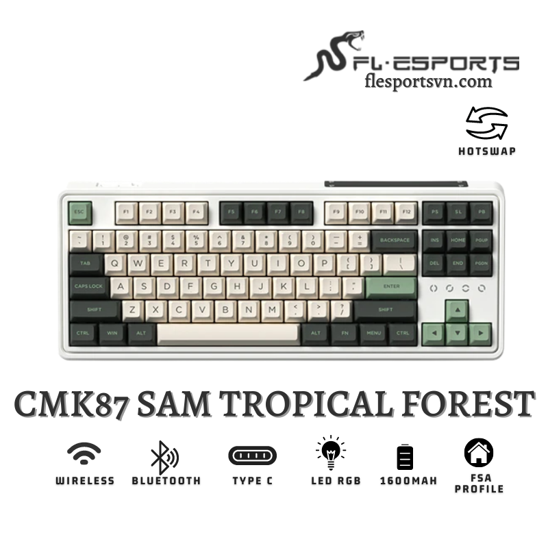 Bàn phím cơ FL-Esports CMK87 SAM Tropical Forest 1