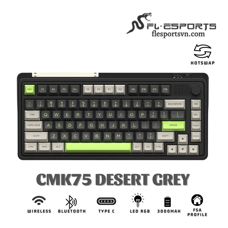 Bàn phím cơ FL-Esports CMK75 Desert Grey 1