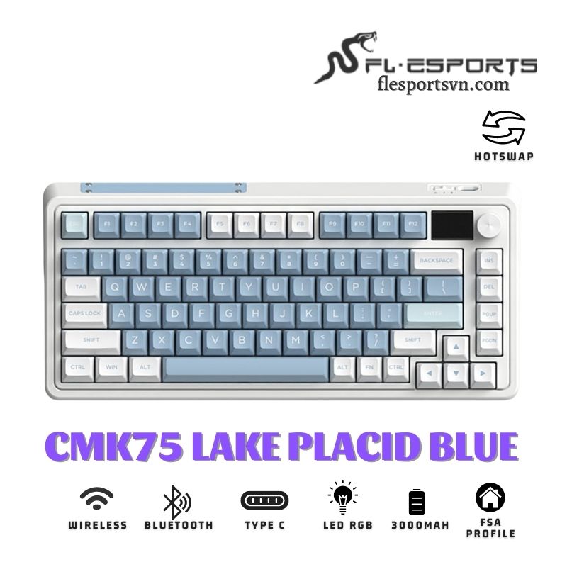 Bàn phím cơ FL-Esports CMK75 Lake Placid Blue 1
