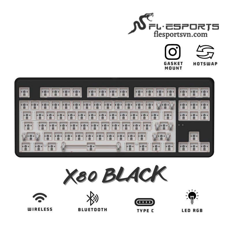 Kit bàn phím cơ FL-Esports X80 Black H1
